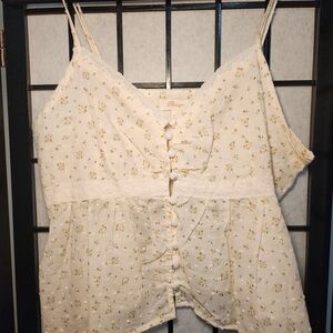 Passport Ivory Floral Lace Trim Blouse